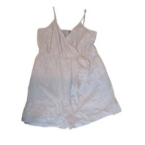 Wild Fable Light Blue Floral Daisy Romper Faux Wrap Ruffle Summer Womens Large